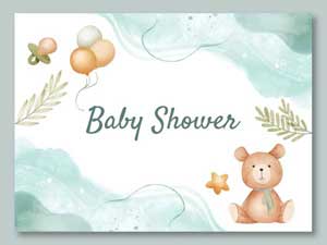 Baby Shower kort og Invitationer - send gratis