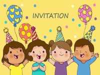 Invitation til Børnefødselsdag - send gratis online